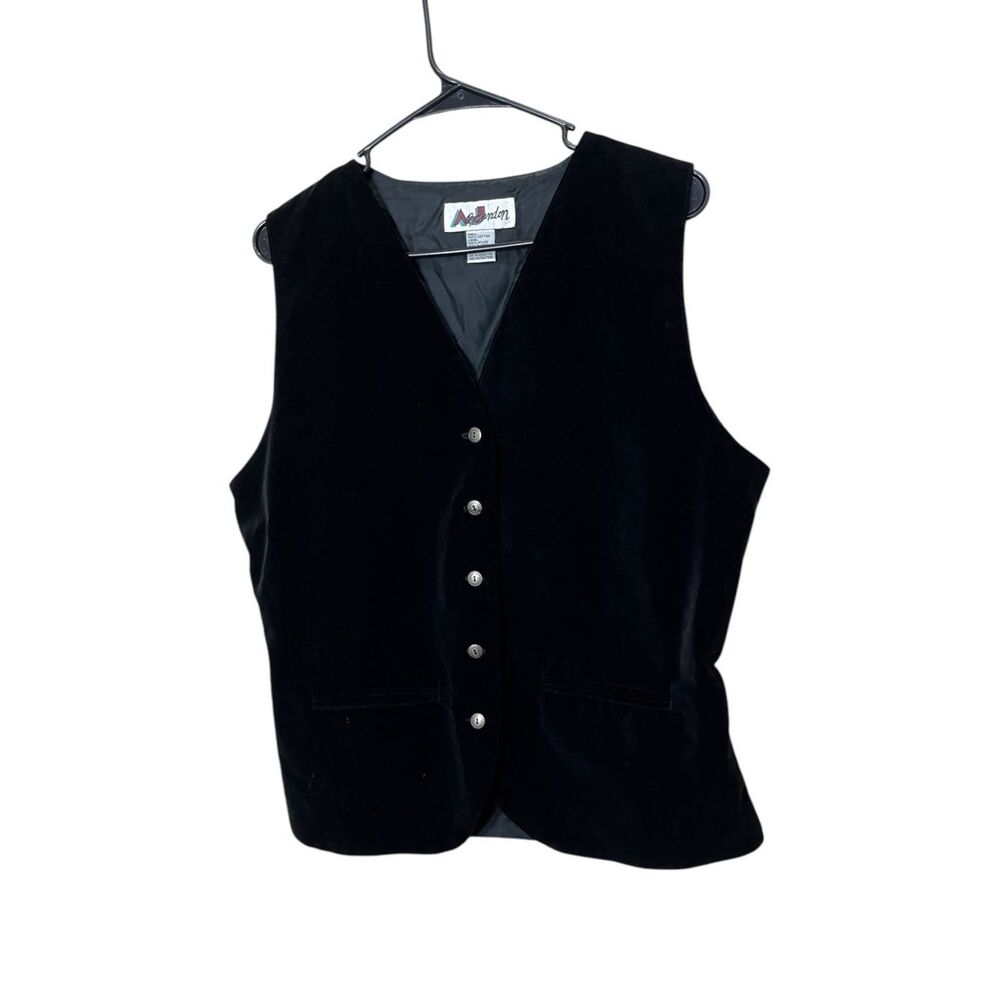 Vintage AJ Brandon Black Velvet Vest Size M